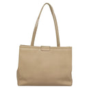 Salvatore Ferragamo Hand Bag Leather 2Set Beige Navy gold Auth BA4283-3