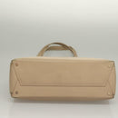 Salvatore Ferragamo Hand Bag Leather 2Set Beige Navy gold Auth BA4283-7
