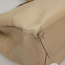 Salvatore Ferragamo Hand Bag Leather 2Set Beige Navy gold Auth BA4283-8