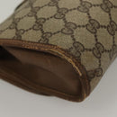 GUCCI GG Supreme Web Sherry Line Clutch Bag PVC Beige Gold 89 01 030 Auth BA4284-15