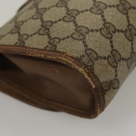 GUCCI GG Supreme Web Sherry Line Clutch Bag PVC Beige Gold 89 01 030 Auth BA4284