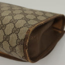 GUCCI GG Supreme Web Sherry Line Clutch Bag PVC Beige Gold 89 01 030 Auth BA4284-16