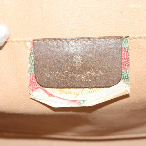 GUCCI GG Supreme Web Sherry Line Clutch Bag PVC Beige Gold 89 01 030 Auth BA4284