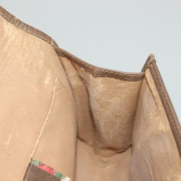 GUCCI GG Supreme Web Sherry Line Clutch Bag PVC Beige Gold 89 01 030 Auth BA4284