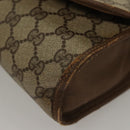 GUCCI GG Supreme Web Sherry Line Clutch Bag PVC Beige Gold 89 01 030 Auth BA4284-14