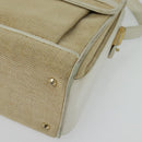 BALLY Shoulder Bag Canvas Beige Gold Auth BA4285-14