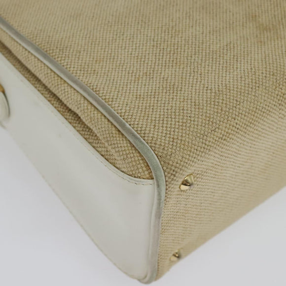 BALLY Shoulder Bag Canvas Beige Gold Auth BA4285