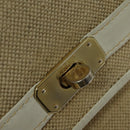 BALLY Shoulder Bag Canvas Beige Gold Auth BA4285-10