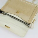 BALLY Shoulder Bag Canvas Beige Gold Auth BA4285-11