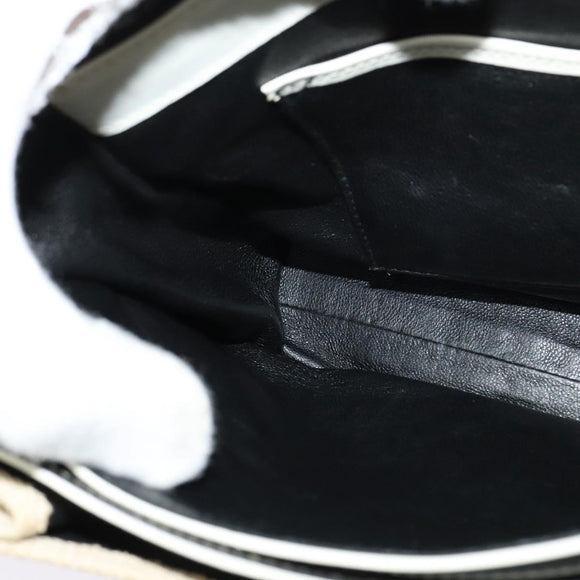 BALLY Shoulder Bag Canvas Beige Gold Auth BA4285