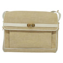 BALLY Shoulder Bag Canvas Beige Gold Auth BA4285-13