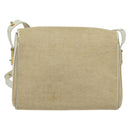 BALLY Shoulder Bag Canvas Beige Gold Auth BA4285-2