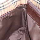 Burberrys Nova Check Hand Bag Canvas Beige Silver Auth BA4286-18