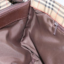 Burberrys Nova Check Hand Bag Canvas Beige Silver Auth BA4286-19