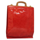 LOUIS VUITTON Monogram Vernis Stanton Tote Bag Red M91078 LV Auth BA4291-1