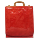 LOUIS VUITTON Monogram Vernis Stanton Tote Bag Red M91078 LV Auth BA4291-13