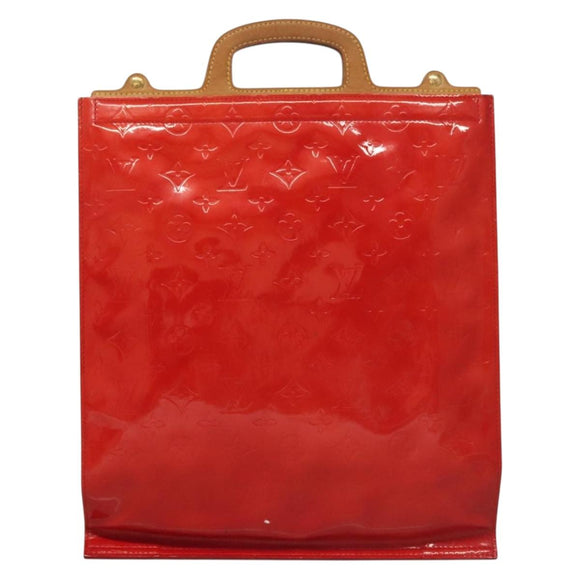 LOUIS VUITTON Monogram Vernis Stanton Tote Bag Red M91078 LV Auth BA4291