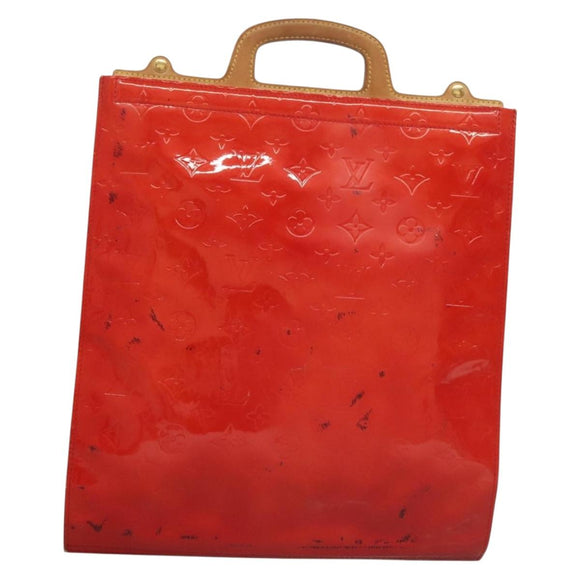 LOUIS VUITTON Monogram Vernis Stanton Tote Bag Red M91078 LV Auth BA4291