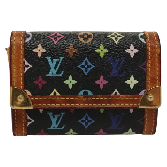 LOUIS VUITTON Monogram Multicolor Porte Monnaie Plat Geldbörse M92656 LV Auth BA4299