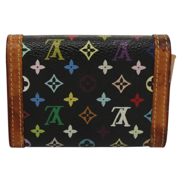 LOUIS VUITTON Monogram Multicolor Porte Monnaie Plat Geldbörse M92656 LV Auth BA4299