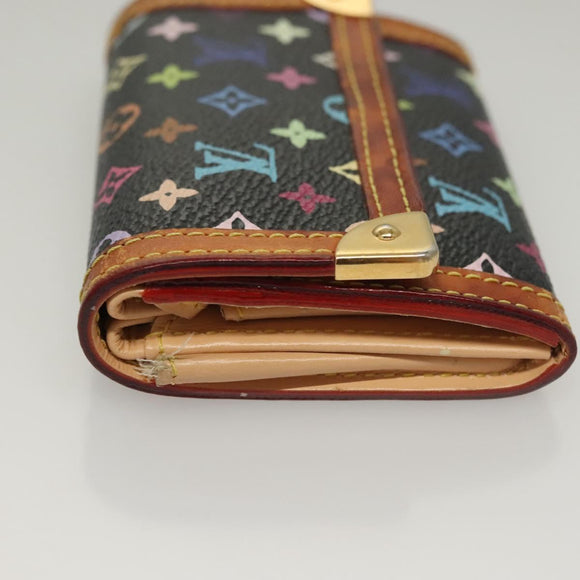 LOUIS VUITTON Monogram Multicolor Porte Monnaie Plat Geldbörse M92656 LV Auth BA4299