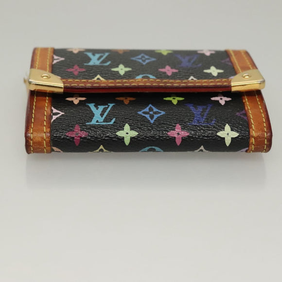 LOUIS VUITTON Monogram Multicolor Porte Monnaie Plat Geldbörse M92656 LV Auth BA4299