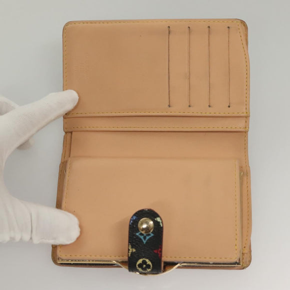 LOUIS VUITTON Multicolor Portefeuille Viennois Wallet Black M92988 Auth BA4300