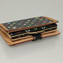 LOUIS VUITTON Multicolor Portefeuille Viennois Wallet Black M92988 Auth BA4300-5