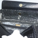 BALLY Quilted Chain Shoulder Bag Leather Black Gold Auth BA4302-10