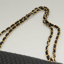BALLY Quilted Chain Shoulder Bag Leather Black Gold Auth BA4302-14