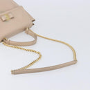 Salvatore Ferragamo Vala Handtasche Leder 2-Wege Beige Gold Auth BA4303-14