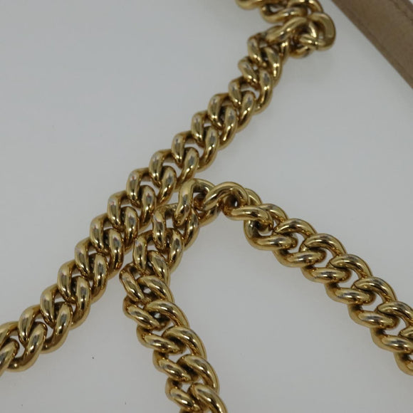 Salvatore Ferragamo Vala Hand Bag Leather 2way Beige Gold Auth BA4303