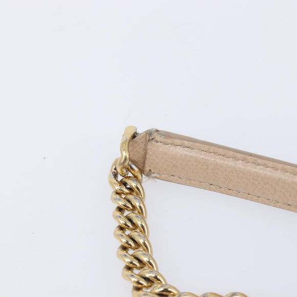 Salvatore Ferragamo Vala Handtasche Leder 2-Wege Beige Gold Auth BA4303