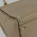 Salvatore Ferragamo Vala Hand Bag Leather 2way Beige Gold Auth BA4303-17