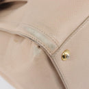 Salvatore Ferragamo Vala Handtasche Leder 2-Wege Beige Gold Auth BA4303-18