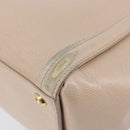 Salvatore Ferragamo Vala Handtasche Leder 2-Wege Beige Gold Auth BA4303-19