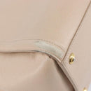 Salvatore Ferragamo Vala Handtasche Leder 2-Wege Beige Gold Auth BA4303-20