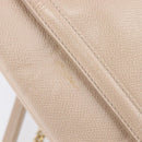 Salvatore Ferragamo Vala Handtasche Leder 2-Wege Beige Gold Auth BA4303-21