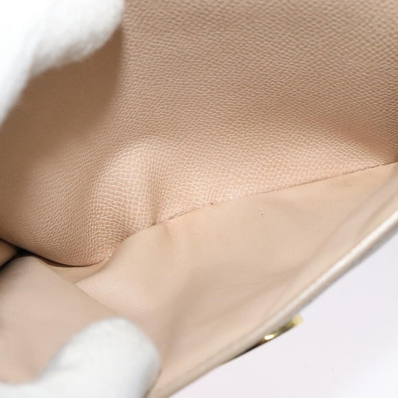 Salvatore Ferragamo Vala Hand Bag Leather 2way Beige Gold Auth BA4303