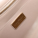 Salvatore Ferragamo Vala Handtasche Leder 2-Wege Beige Gold Auth BA4303-25