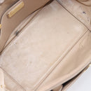 Salvatore Ferragamo Vala Handtasche Leder 2-Wege Beige Gold Auth BA4303-12