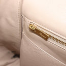 Salvatore Ferragamo Vala Handtasche Leder 2-Wege Beige Gold Auth BA4303-28