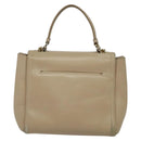 Salvatore Ferragamo Vala Hand Bag Leather 2way Beige Gold Auth BA4303-2