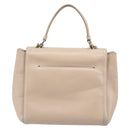 Salvatore Ferragamo Vala Handtasche Leder 2-Wege Beige Gold Auth BA4303-2