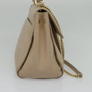 Salvatore Ferragamo Vala Hand Bag Leather 2way Beige Gold Auth BA4303-3