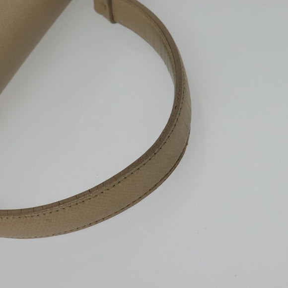 Salvatore Ferragamo Vala Hand Bag Leather 2way Beige Gold Auth BA4303