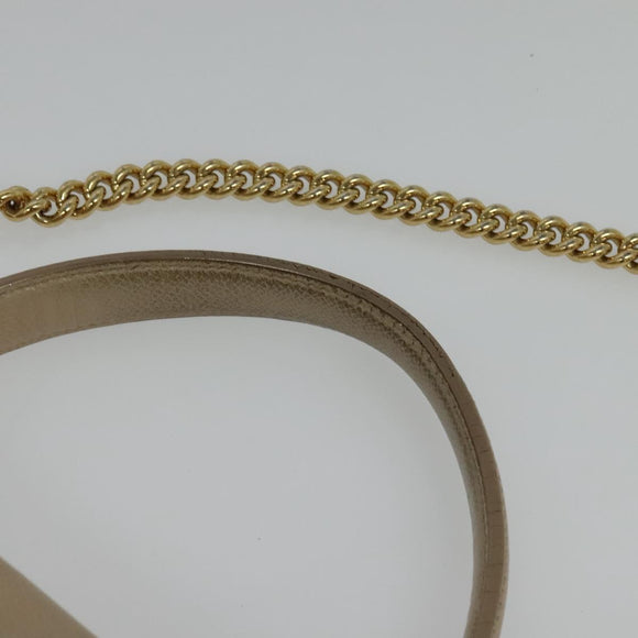 Salvatore Ferragamo Vala Hand Bag Leather 2way Beige Gold Auth BA4303