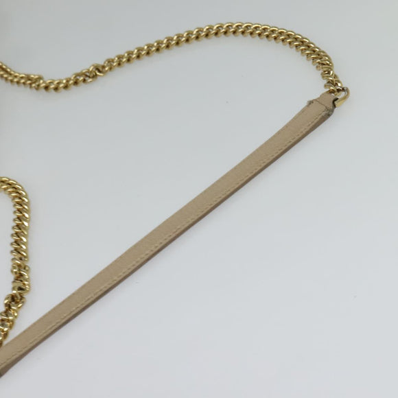 Salvatore Ferragamo Vala Hand Bag Leather 2way Beige Gold Auth BA4303