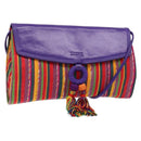 LOEWE Shoulder Bag Leather Purple Gold Auth BA4309-1