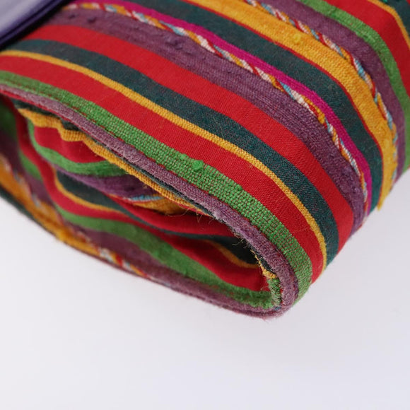 LOEWE Shoulder Bag Leather Purple Gold Auth BA4309